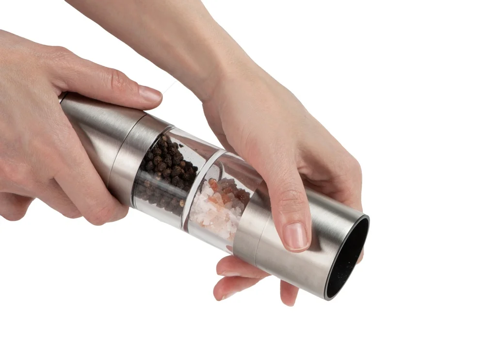 Двойная механическая мельница Twin серебристый/прозрачный