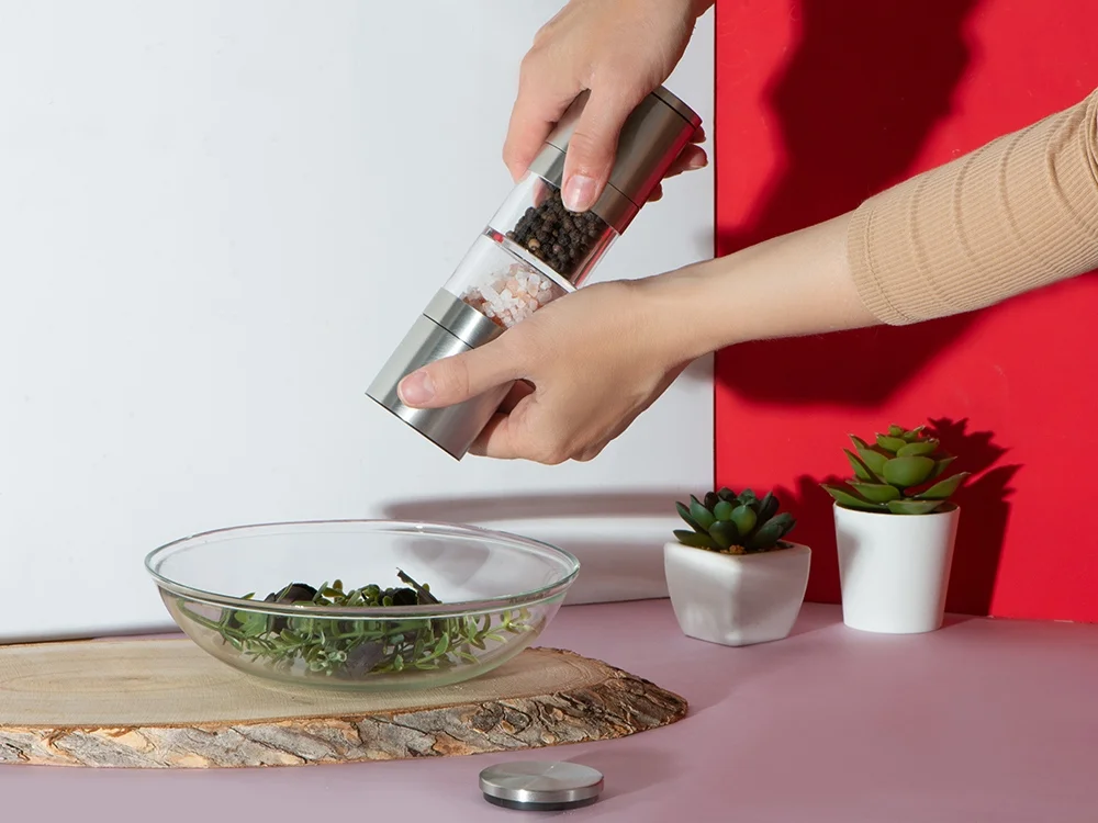 Двойная механическая мельница Twin серебристый/прозрачный - фото 9