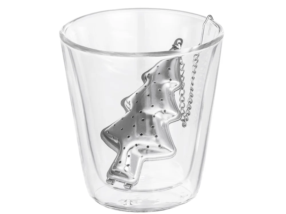 Набор Brewing: кружка и ситечко для чая прозрачный серебристый 220 мл - фото 2