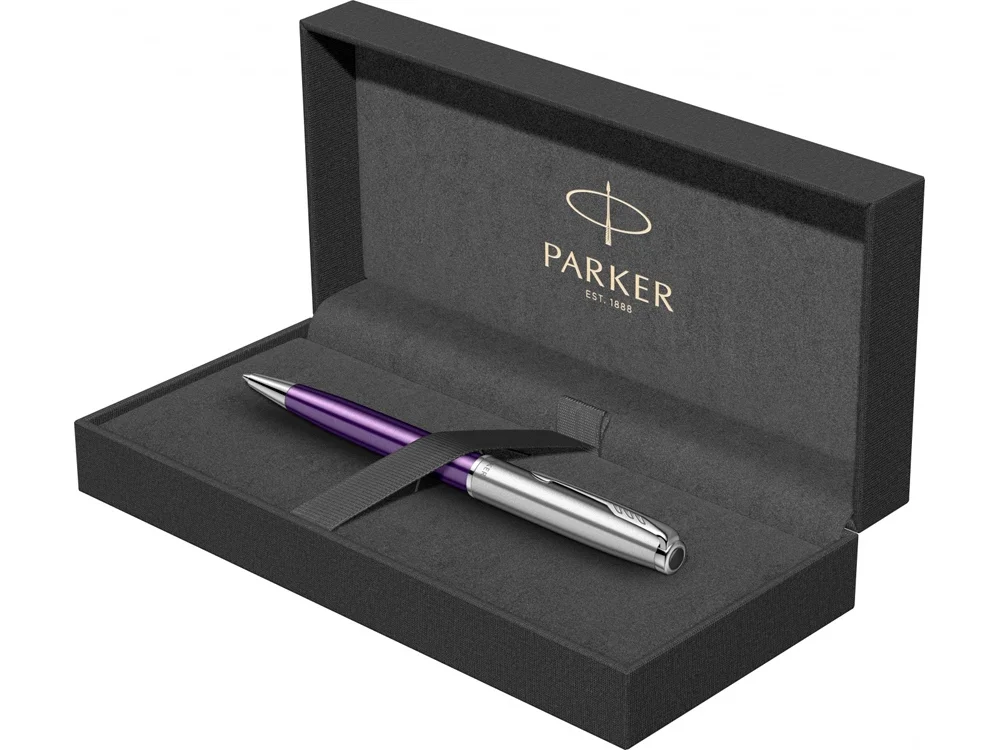 Ручка шариковая Parker Sonnet Essentials Violet SB Steel CT серебристый фиолетовый - фото 4