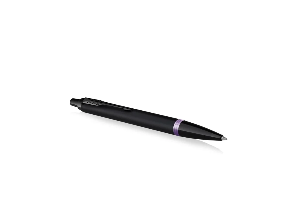 Ручка шариковая Parker IM Vibrant Rings Flame Amethyst Purple черный фиолетовый - фото 2