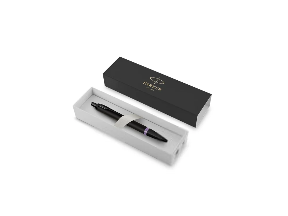Ручка шариковая Parker IM Vibrant Rings Flame Amethyst Purple черный фиолетовый - фото 4