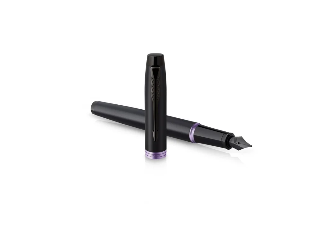 Ручка перьевая Parker IM Vibrant Rings Flame Amethyst Purple фиолетовый черный - фото 3