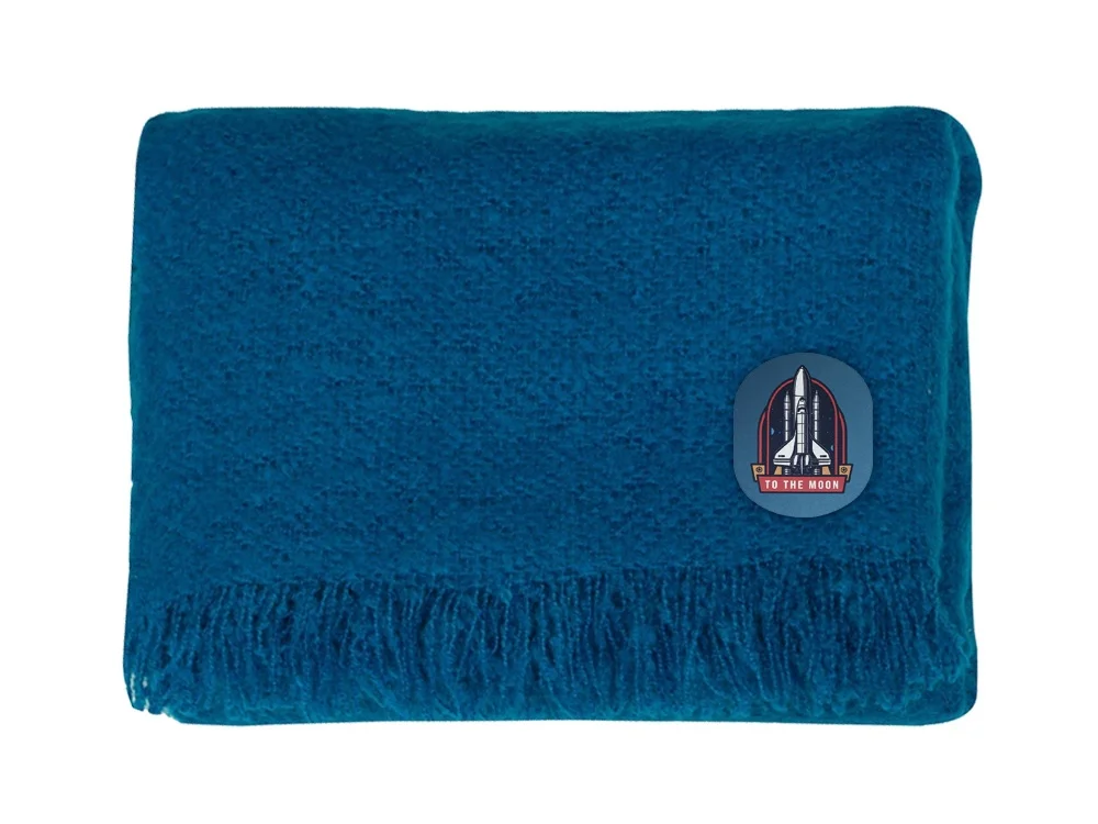 Плед акриловый Mohair синий - фото 6