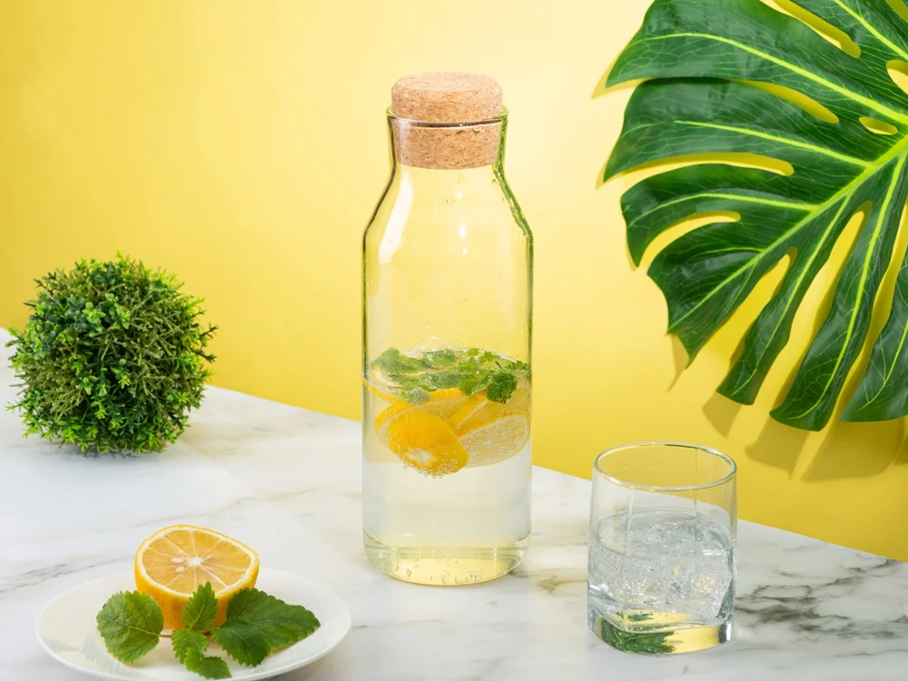 Графин для воды с пробковой крышкой Fresh прозрачный 1000 мл - фото 7