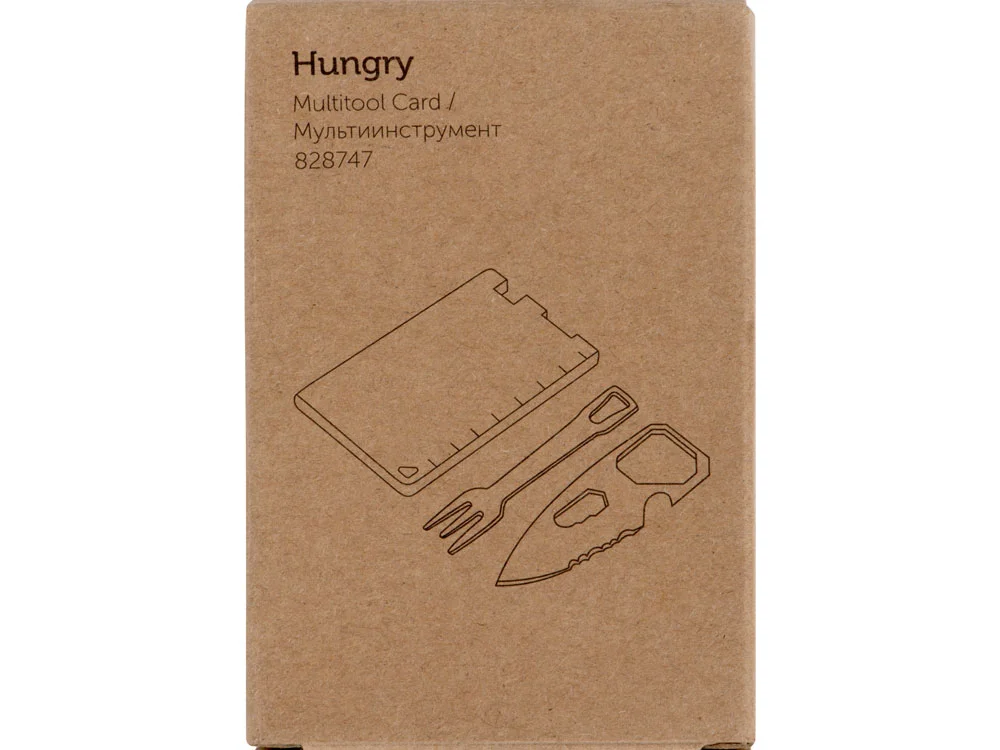 Мультиинструмент с ножом и вилкой Hungry черный серебристый - фото 12