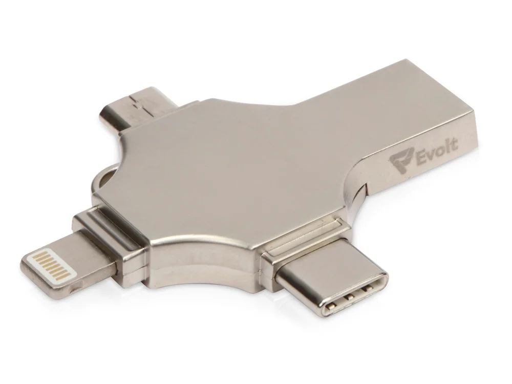USB-флешка 3.0 на 32 Гб 4-в-1 Ultra серебристый 32Gb - фото 3