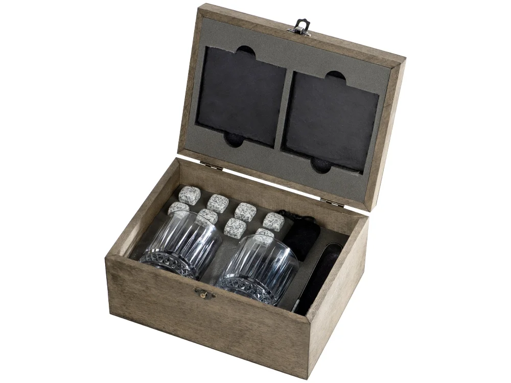 Набор для виски в подарочной коробке Jack коричневый прозрачный 2 х 210