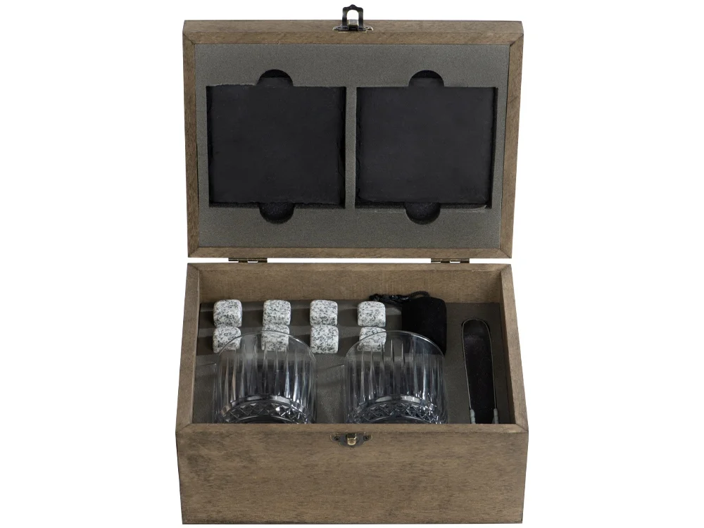 Набор для виски в подарочной коробке Jack коричневый прозрачный 2 х 210 - фото 3
