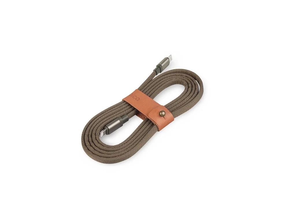 Кабель USB-C- Lightning MFI LINK-C QC/PD 1.5 м зеленый оливковый - фото 3
