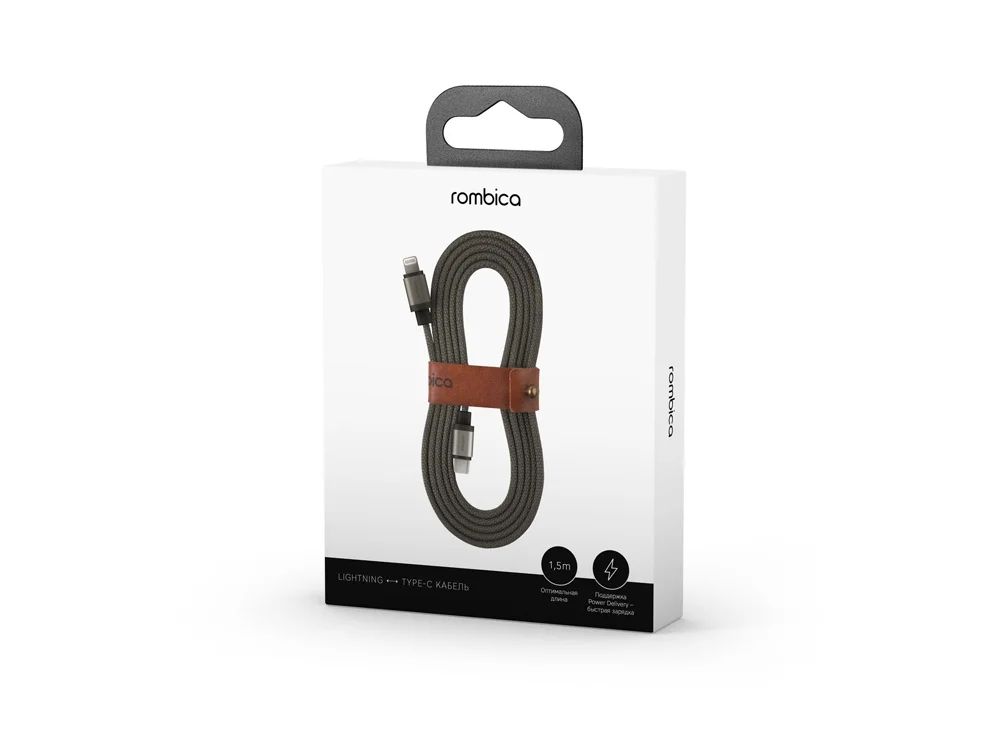 Кабель USB-C- Lightning MFI LINK-C QC/PD 1.5 м зеленый оливковый - фото 4