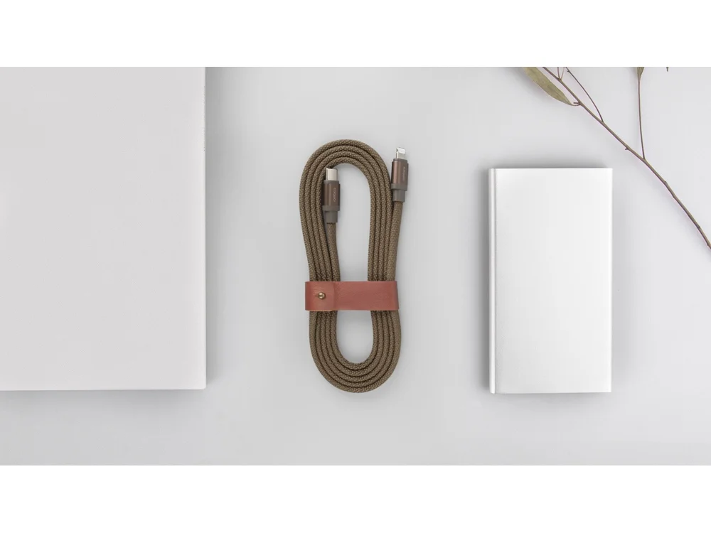 Кабель USB-C- Lightning MFI LINK-C QC/PD 1.5 м зеленый оливковый - фото 5