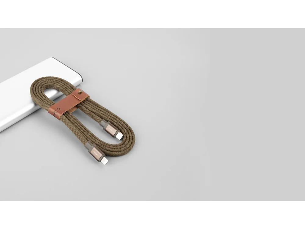 Кабель USB-C- Lightning MFI LINK-C QC/PD 1.5 м зеленый оливковый - фото 7