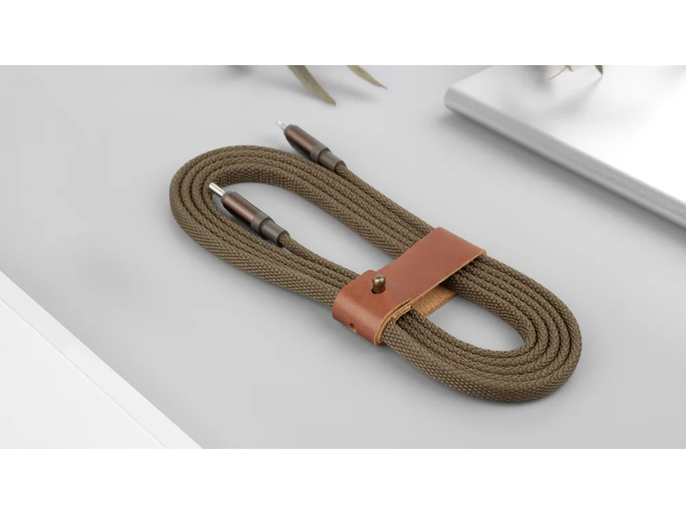 Кабель USB-C- Lightning MFI LINK-C QC/PD 1.5 м зеленый оливковый - фото 8