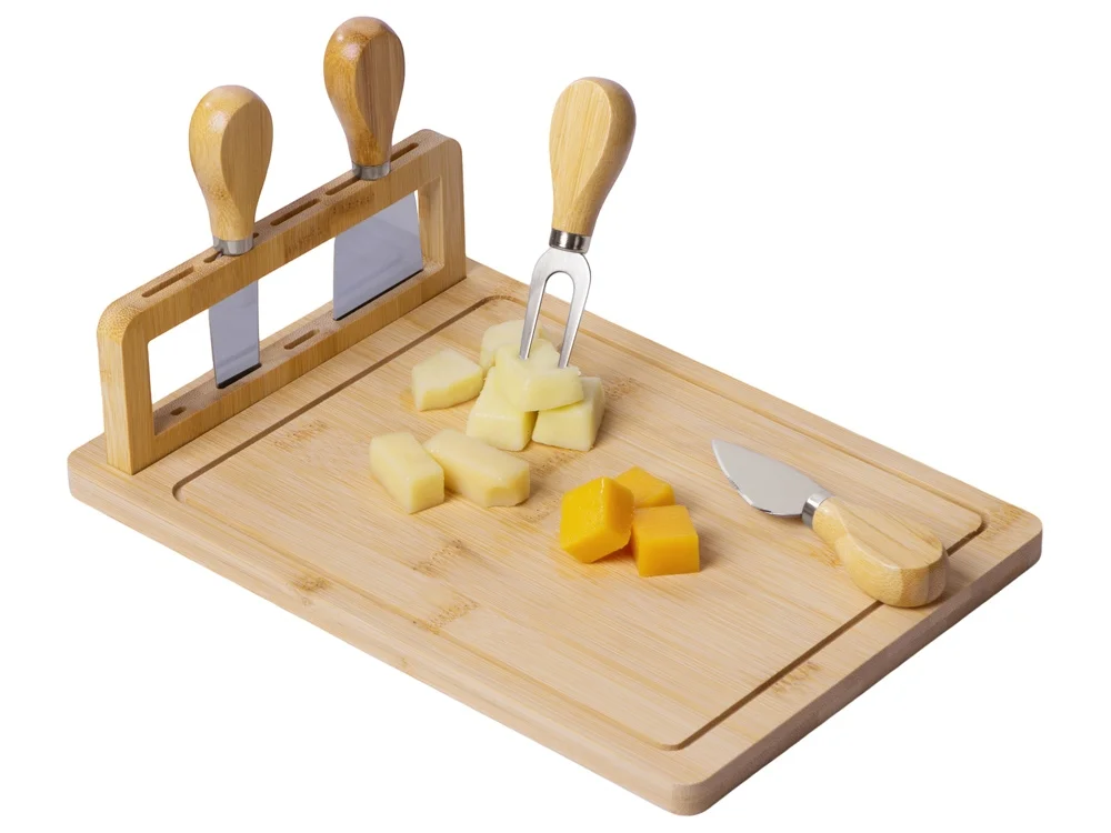 Набор для сыра из бамбука со съемной подставкой Camembert натуральный/серебристый - фото 4