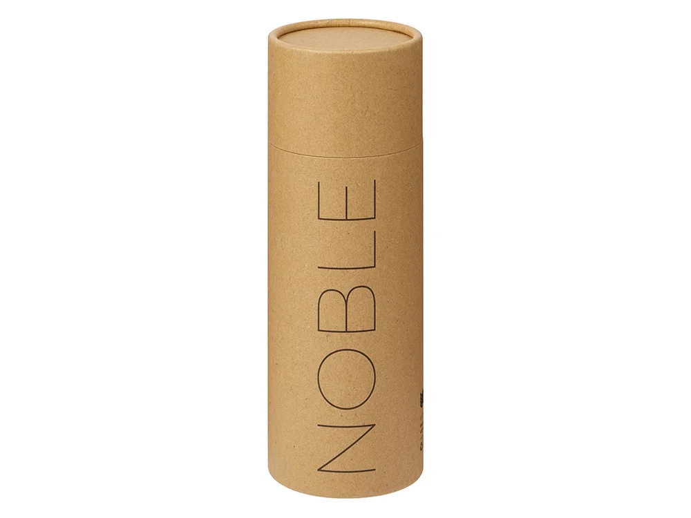 Вакуумная термокружка Noble с 360° крышкой-кнопкой крафтовый тубус серебристый 450 мл - фото 8