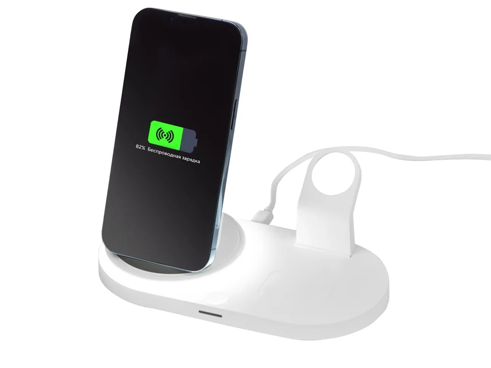 Складная зарядная станция с беспроводной зарядкой Flashport 15 Вт белый - фото 2