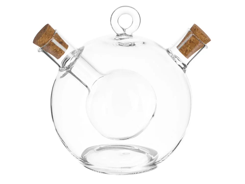 Двойная емкость для масла и уксуса Dressing прозрачный бежевый 350 мл - фото 2