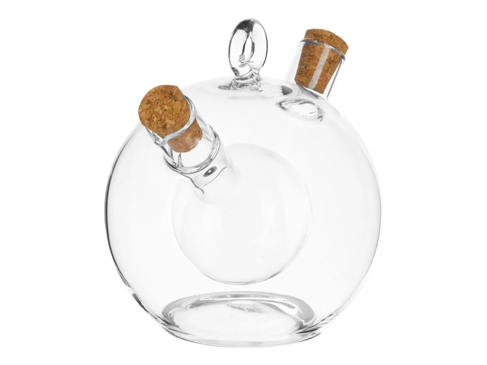 Двойная емкость для масла и уксуса Dressing прозрачный бежевый 350 мл - фото 3