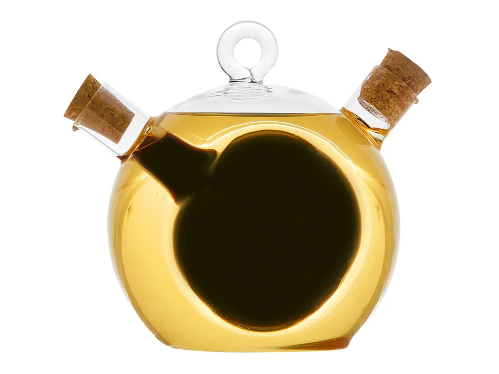 Двойная емкость для масла и уксуса Dressing прозрачный бежевый 350 мл - фото 4