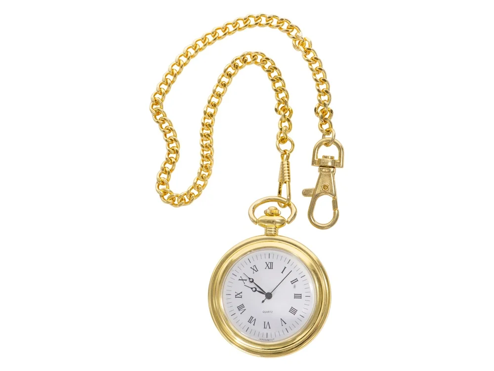 Часы Магистр с цепочкой на деревянной подставке золотистый черный - фото 3