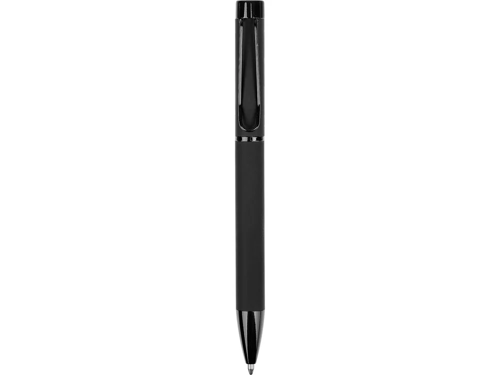 Металлическая шариковая ручка Black Lama soft-touch черный - фото 2