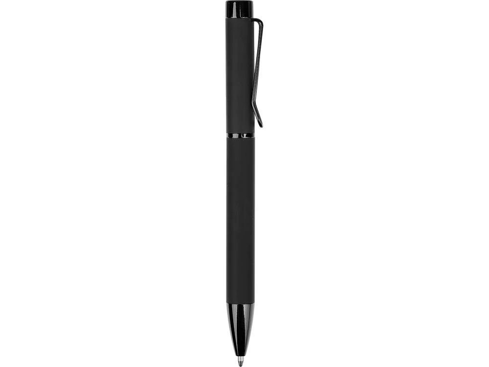 Металлическая шариковая ручка Black Lama soft-touch черный - фото 3