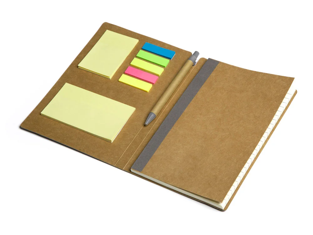 Блокнот А5 Write and stick с ручкой и набором стикеров серый - фото 2