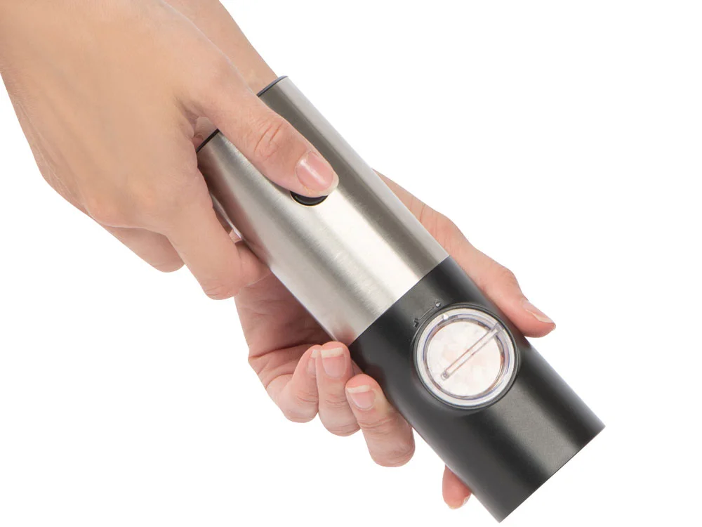 Электрическая мельница для соли и перца Grind серебристый черный - фото 4