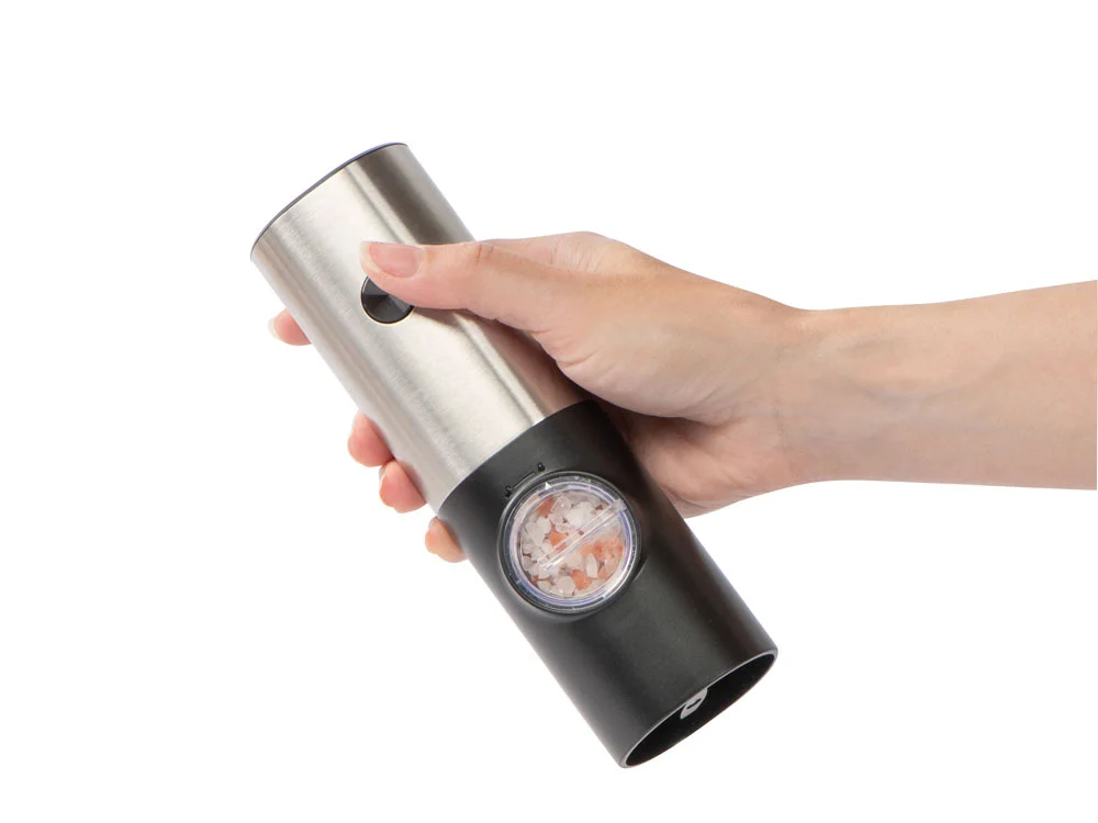 Электрическая мельница для соли и перца Grind серебристый черный - фото 5