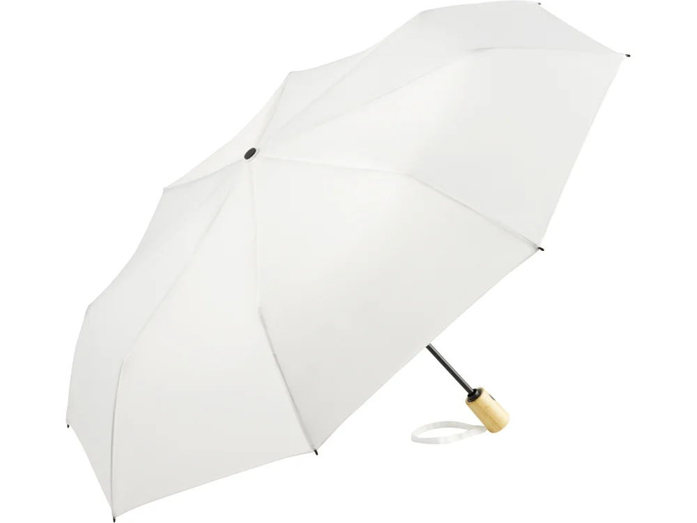 Зонт складной из бамбука ÖkoBrella полуавтомат белый - фото 1