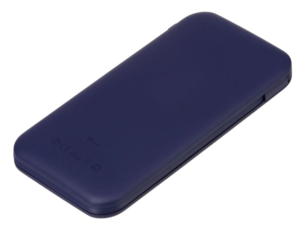 Внешний беспроводной аккумулятор с подсветкой лого Astro soft-touch 10000 mAh темно-синий - фото 2