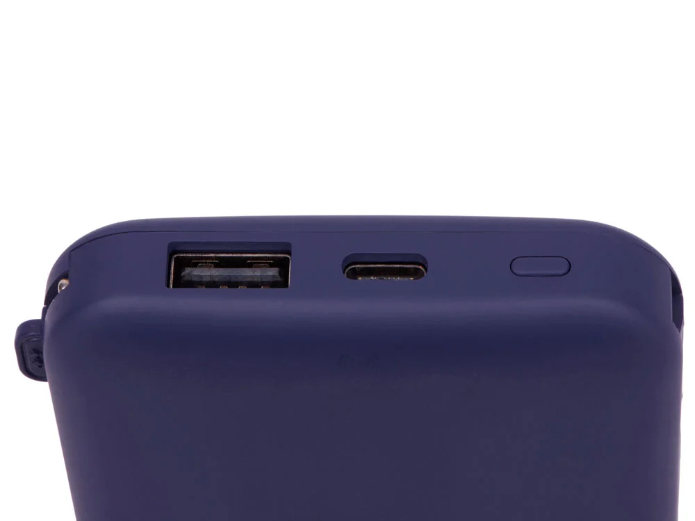 Внешний беспроводной аккумулятор с подсветкой лого Astro soft-touch 10000 mAh темно-синий - фото 7