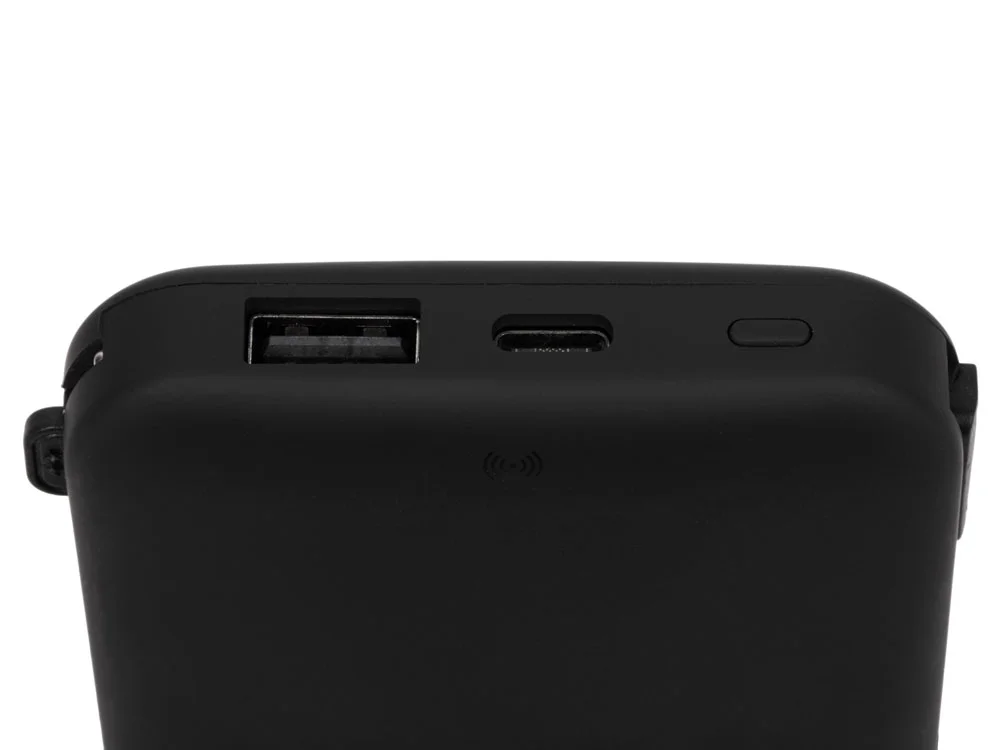Внешний беспроводной аккумулятор с подсветкой лого Astro soft-touch 10000 mAh черный - фото 7
