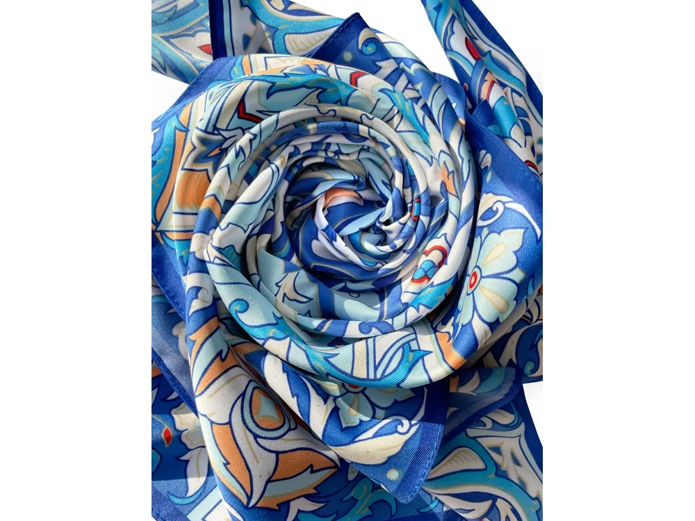 Платок Арабески синий голубой - фото 3
