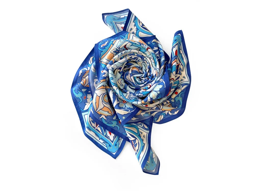 Платок Арабески синий голубой - фото 4