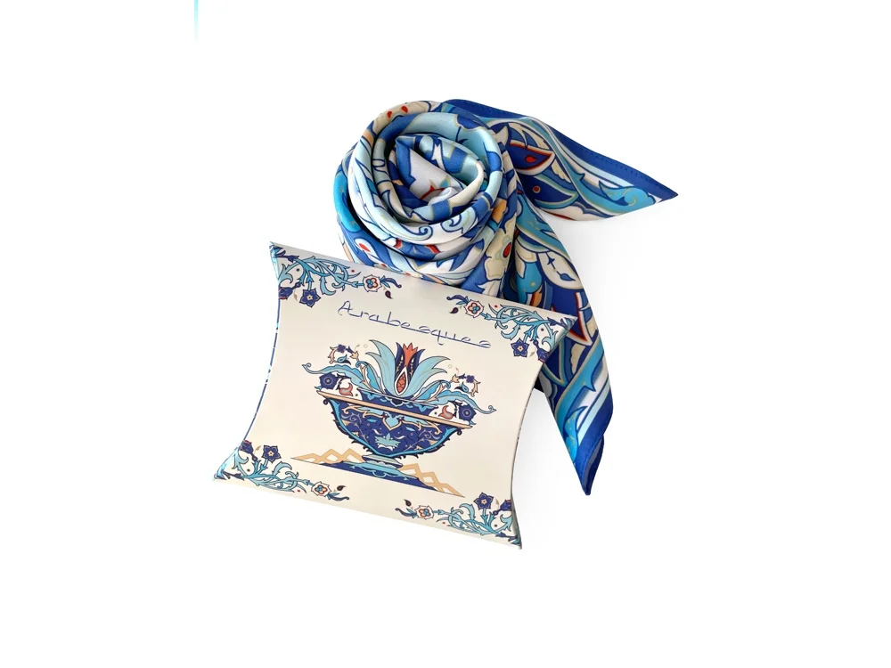 Платок Арабески синий голубой - фото 7