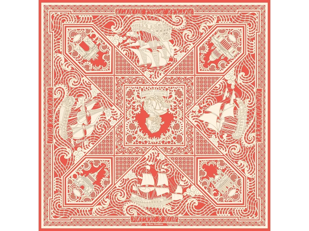 Платок Русская резьба по кости