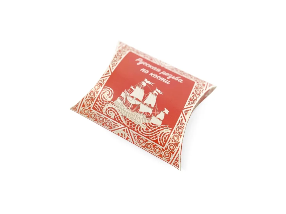 Платок Русская резьба по кости светло-красный - фото 7