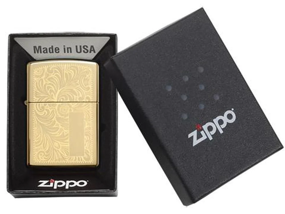 Зажигалка ZIPPO Venetian® с покрытием High Polish Brass золотистый - фото 4