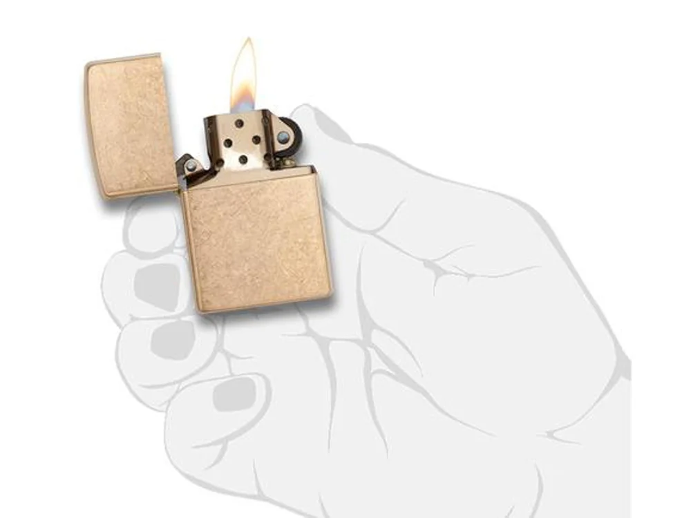 Зажигалка ZIPPO Armorс покрытием Tumbled Brass золотистый - фото 4