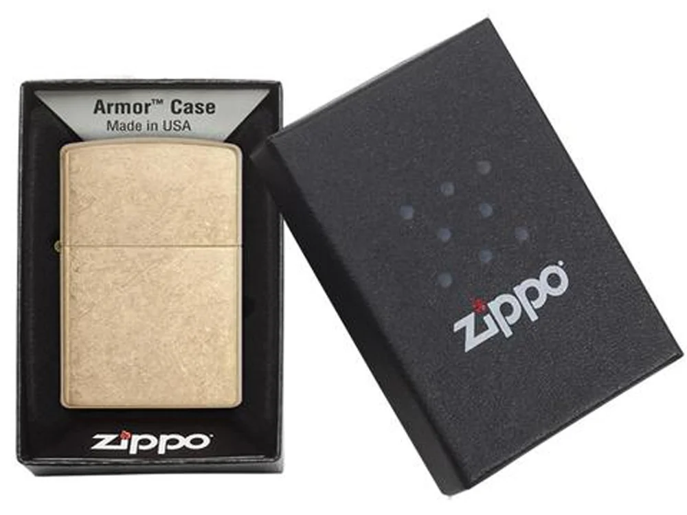 Зажигалка ZIPPO Armorс покрытием Tumbled Brass золотистый - фото 5