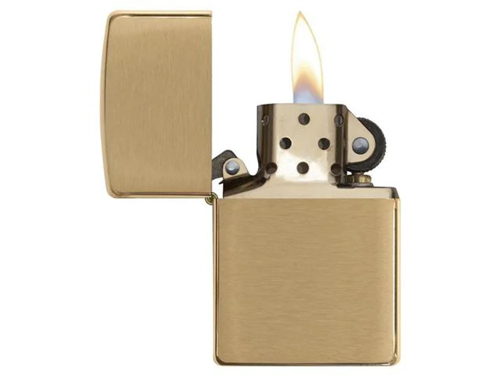 Зажигалка ZIPPO с покрытием Brushed Brass золотистый - фото 2