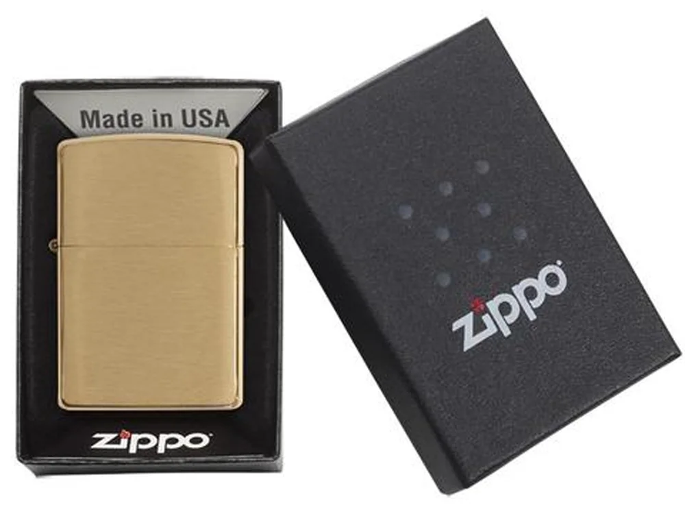 Зажигалка ZIPPO с покрытием Brushed Brass золотистый - фото 4