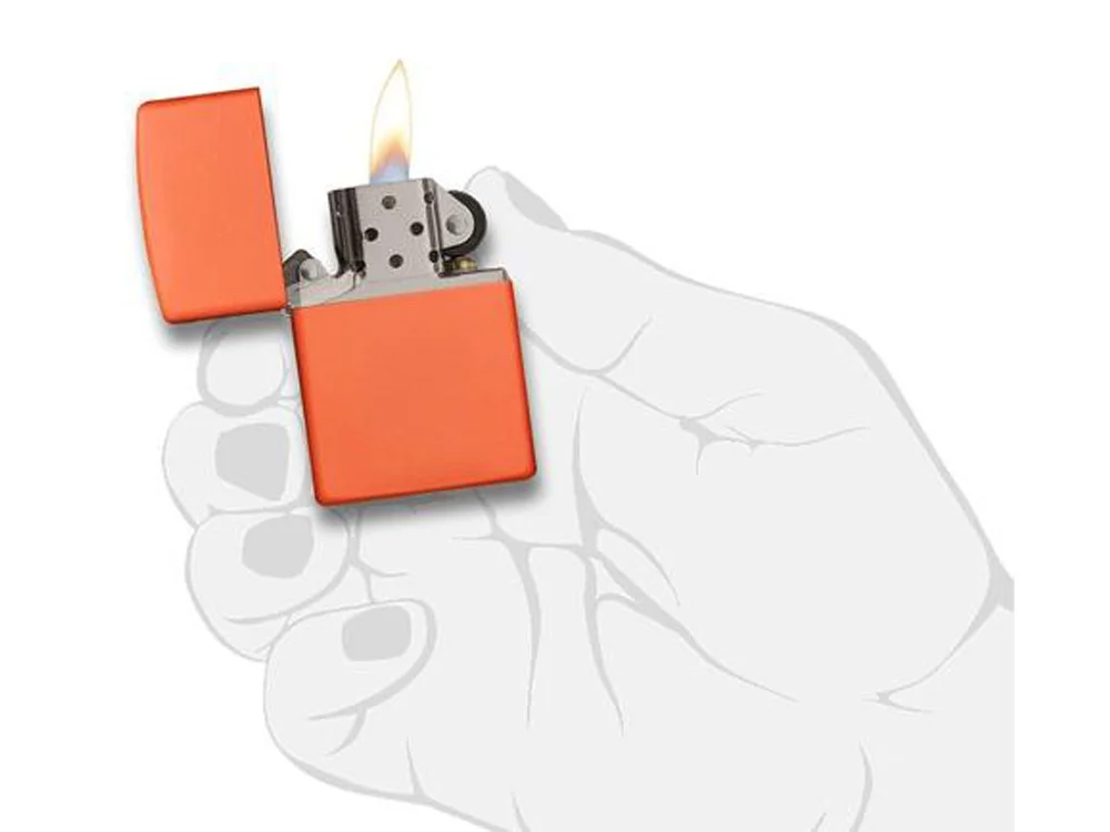 Зажигалка ZIPPO Classic с покрытием Orange Matte оранжевый - фото 5