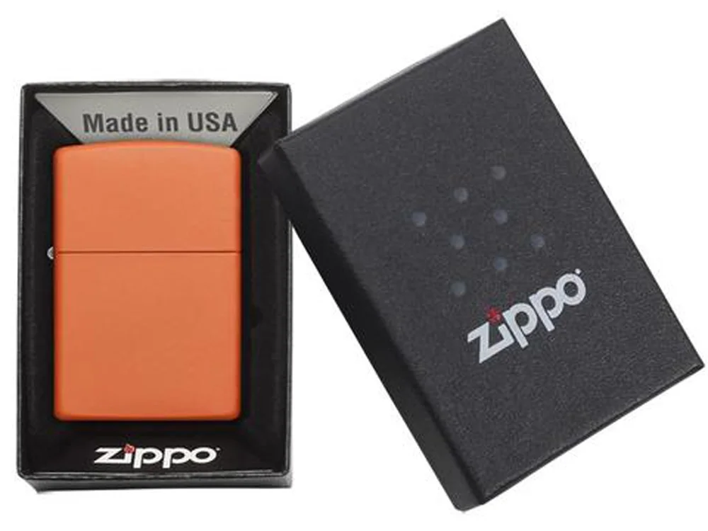 Зажигалка ZIPPO Classic с покрытием Orange Matte оранжевый - фото 6