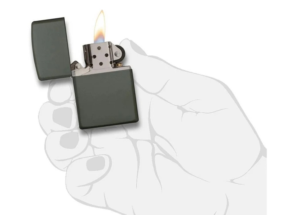 Зажигалка ZIPPO Classic с покрытием Green Matte зеленый - фото 5