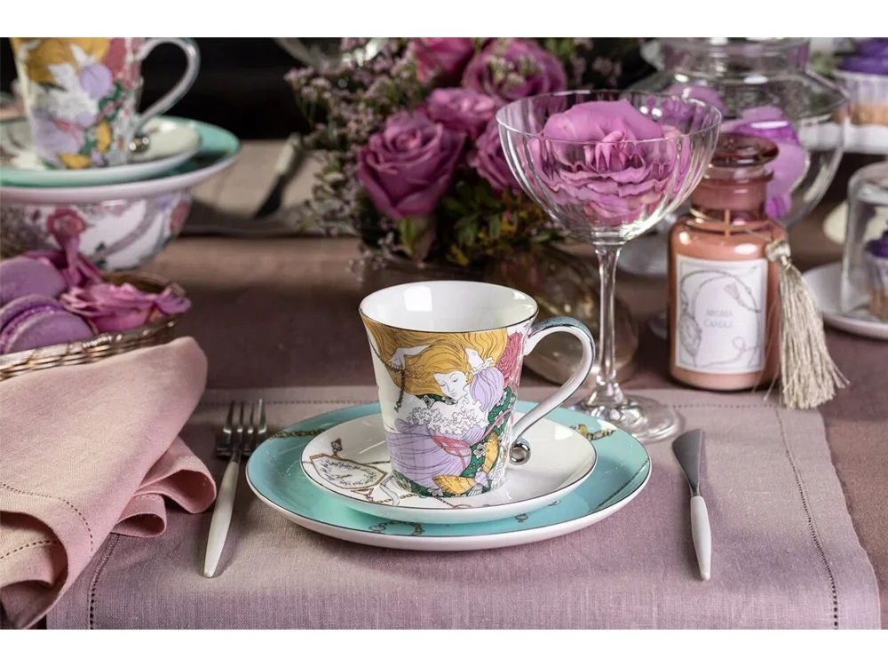 Набор чашка и блюдце TEA SET ALICE мультиколор 260 мл - фото 11