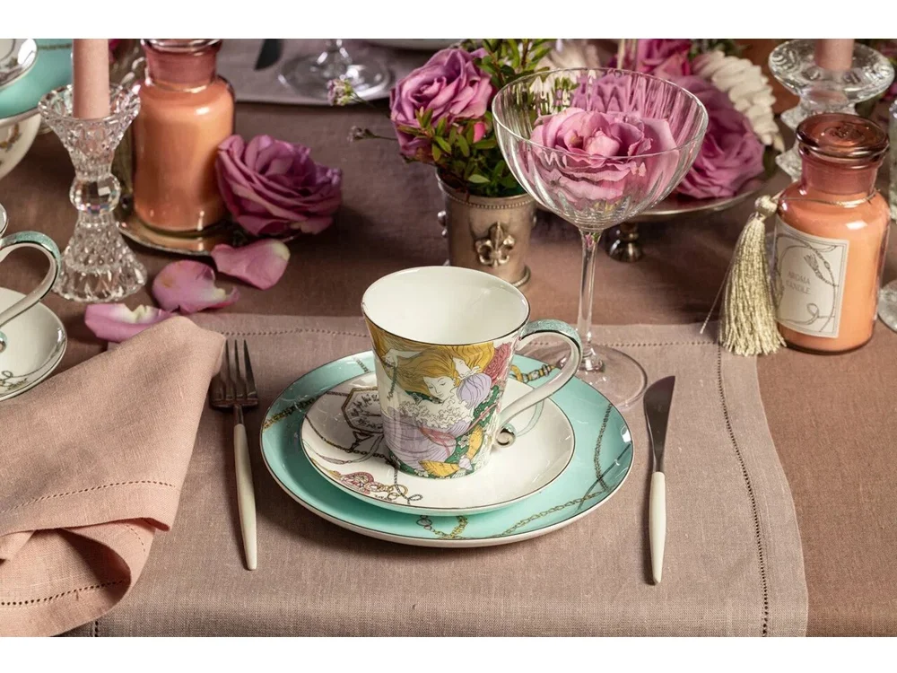 Набор чашка и блюдце TEA SET ALICE мультиколор 260 мл - фото 18