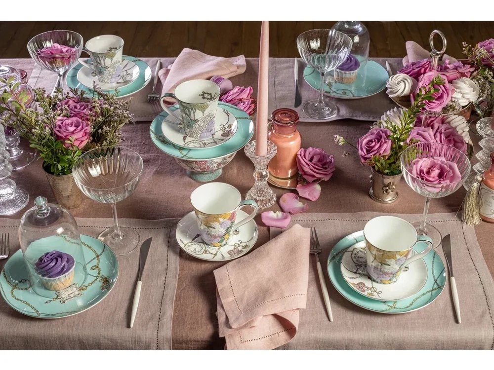 Набор чашка и блюдце TEA SET ALICE мультиколор 260 мл - фото 19